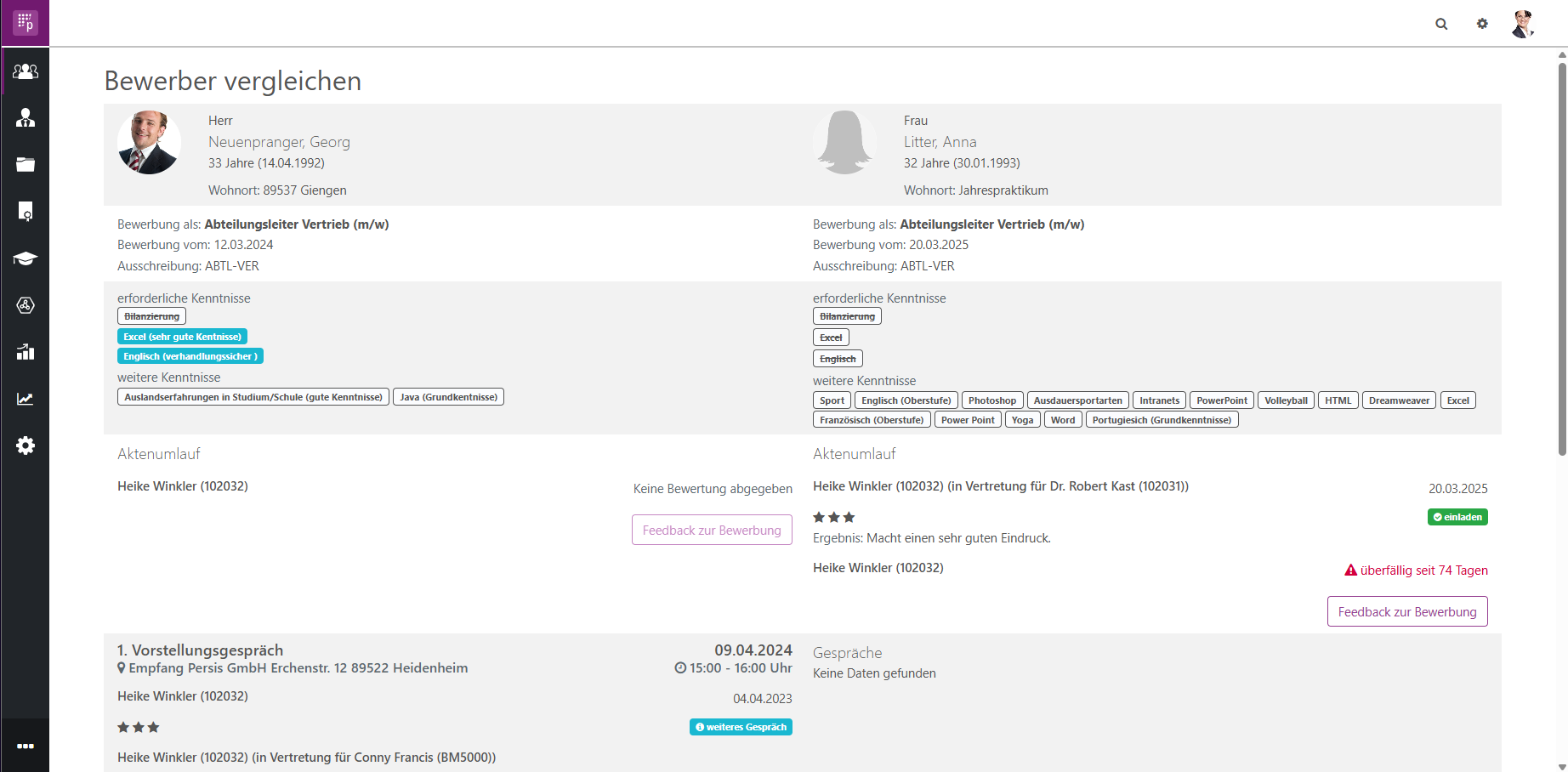 Objektiver Bewerbervergleich