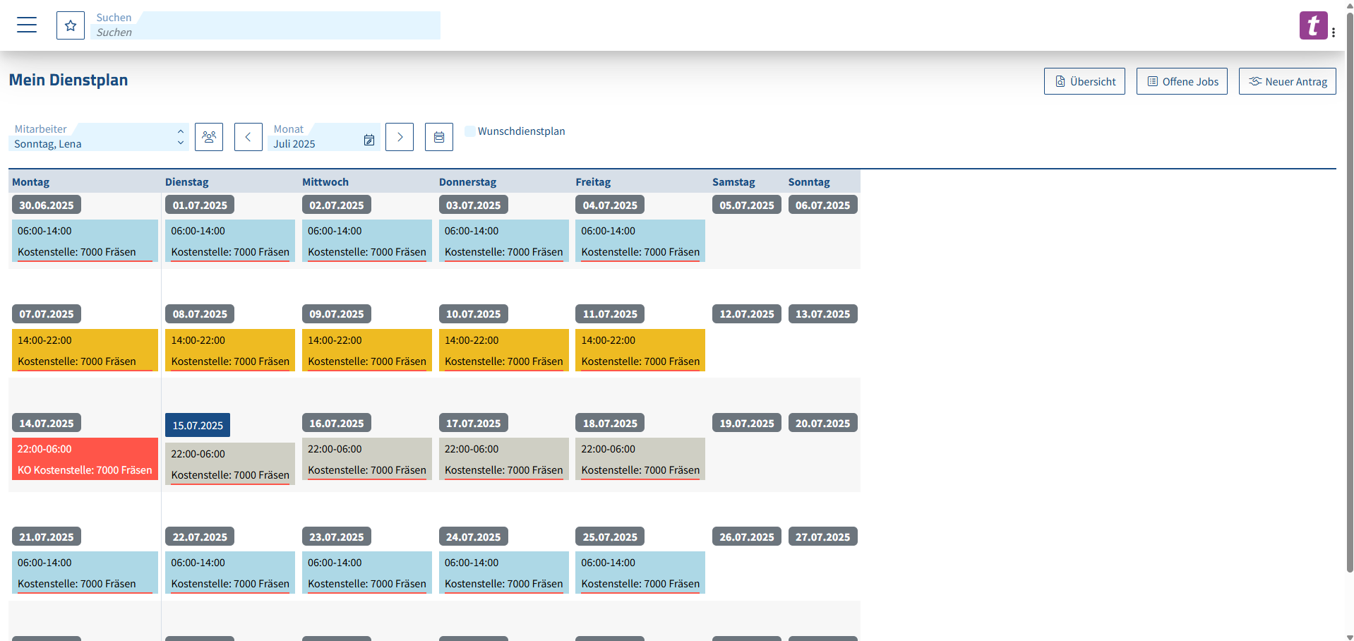 Personaleinsatzplanung_2_Dienstplan